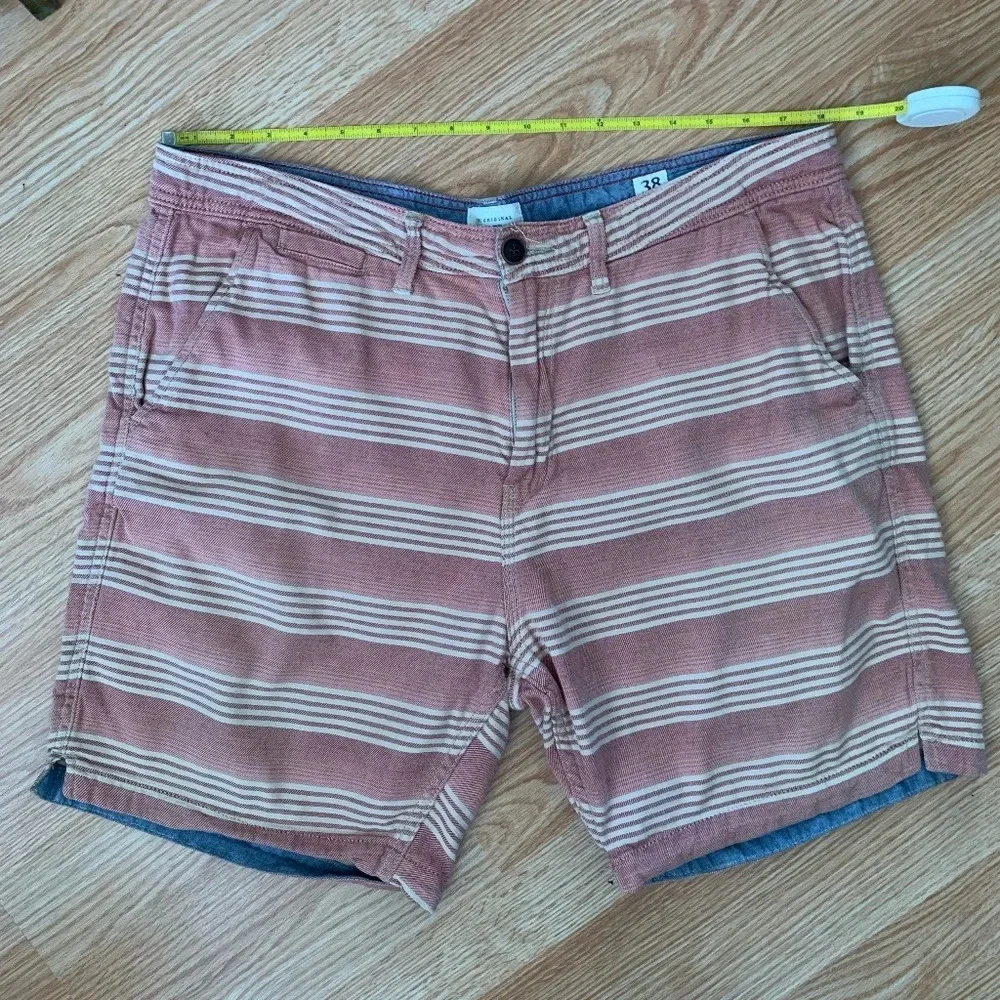 Lucky Brand Baja Henley Red Striped Bermuda Shorts Size 38